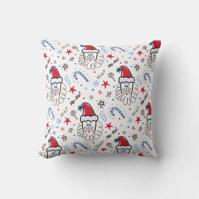 Santa illustration Christmas Stocking stuffers Throw Pillow (Front)