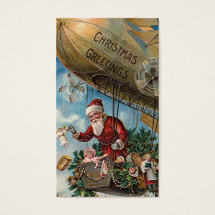 "Santa in a Blimp" Gift Tag