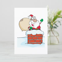 Santa In a Chimney Festive Invitation