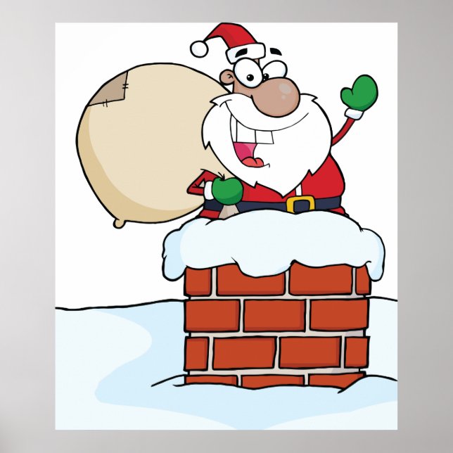Santa In a Chimney Poster (Front)