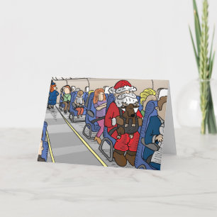 Santa in Airplane Greeting Card