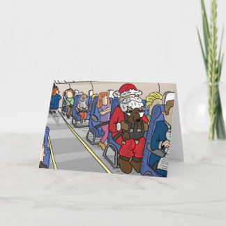 Santa in Airplane Greeting Card