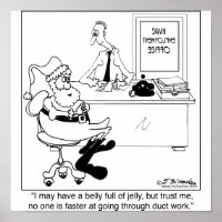 Santa in an Heating & Air Employment Office
