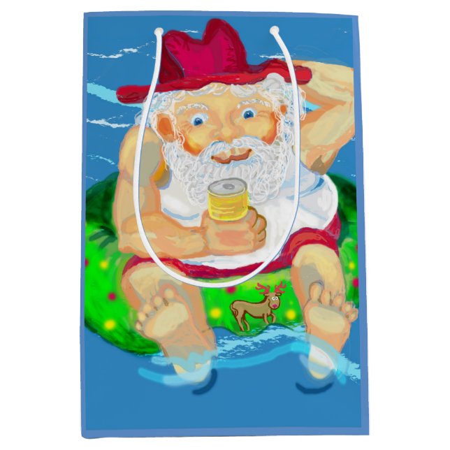 Santa in Australia Medium Gift Bag (Front)
