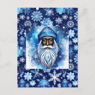 Santa in Blue  Postcard
