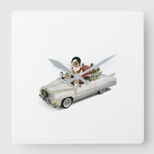 **SANTA IN CONVERTABLE** CLOCK