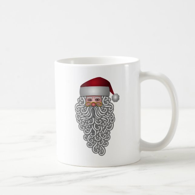 Santa in Curly Beard Christmas Coffee Mug (Right)