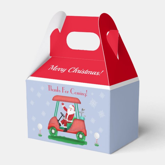 Santa In Golf Cart Merry Christmas  Favor Box (Front Side)