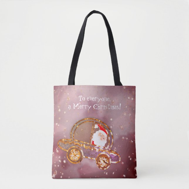 Santa in his car at Christmas Tote Bag (Front)