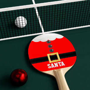 Santa in July Red Ping Pong Paddle