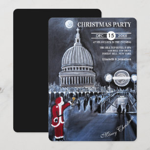 Santa in London Christmas Party Invitation