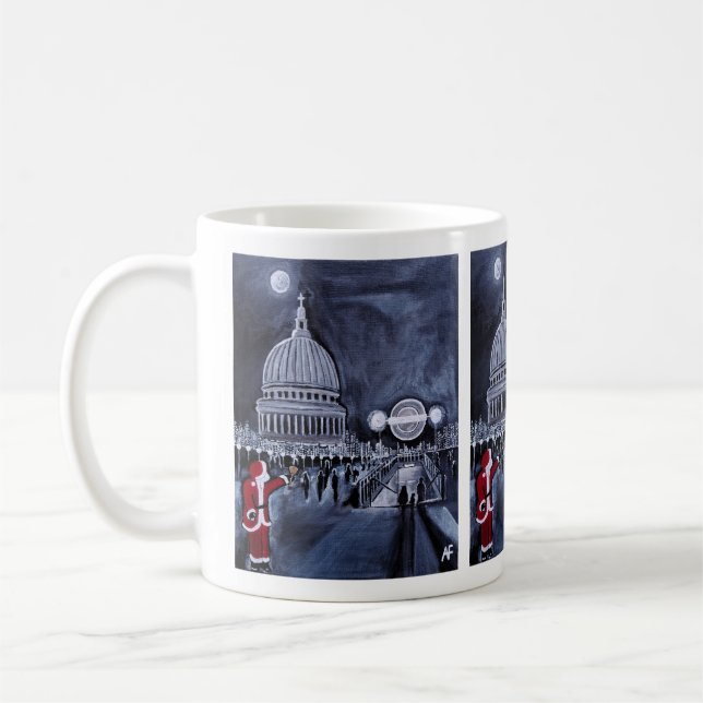 Santa in London Painting by Alfred Fox Coffee Mug (Left)