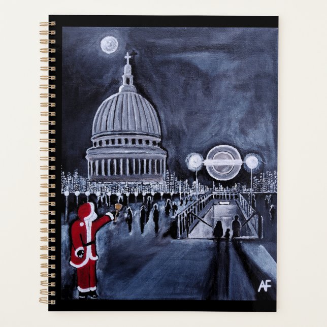 Santa in London Painting by Alfred Fox Planner (Front)
