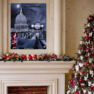 Santa in London Painting by Alfred Fox Poster