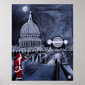 Santa in London Painting by Alfred Fox Poster