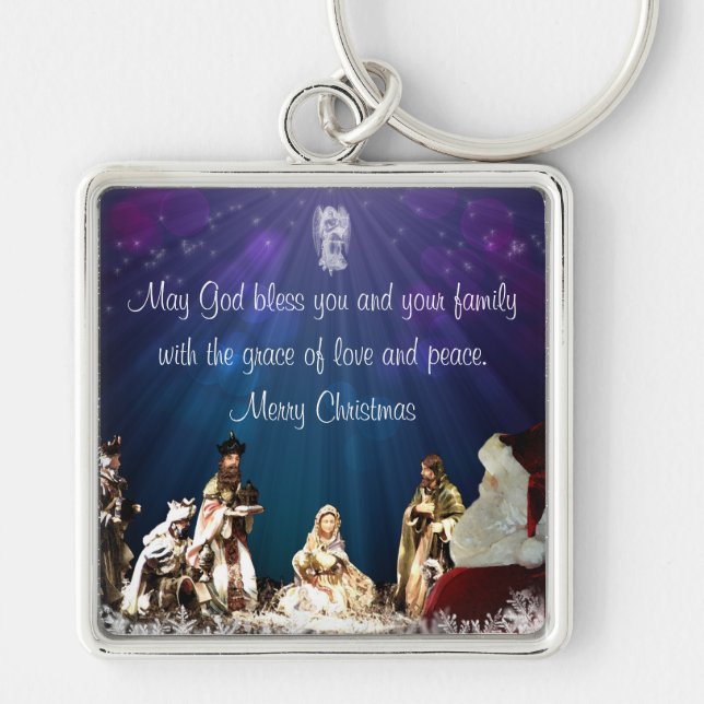 Santa in Nativity Keychain (Front)