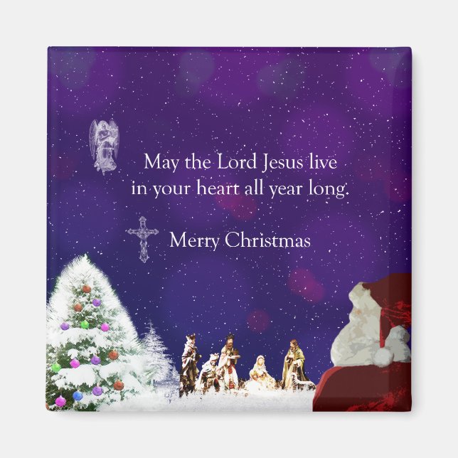 Santa in Nativity Magnet (Front)