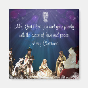 Santa in Nativity Magnet