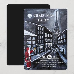 Santa in Paris Christmas Party Invitation
