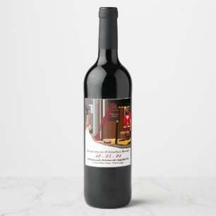 Santa In Paris Christmas Wine Label