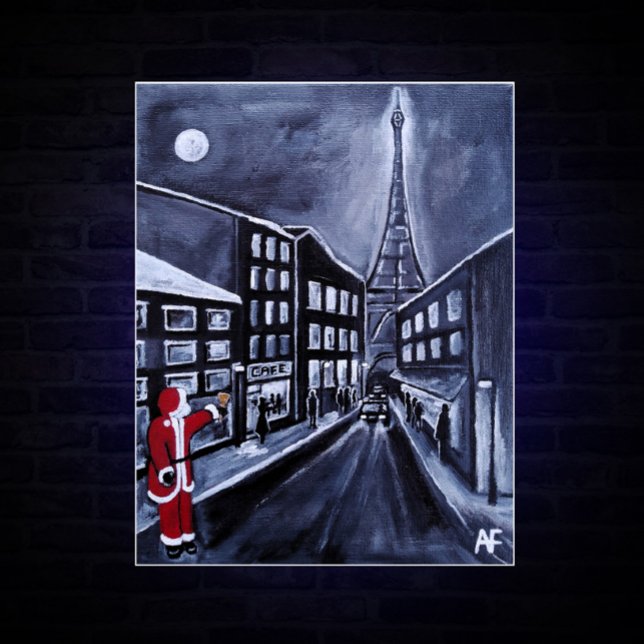 Santa in Paris Painting by Alfred Fox Canvas Print (Creator Uploaded)