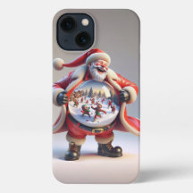  Santa in Red with Big Snow Globe, Christmas, Auth