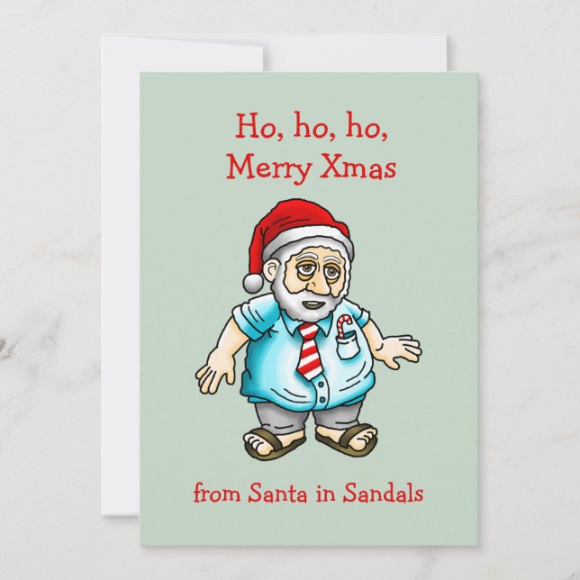 Santa in Sandals Holiday Card (Front)
