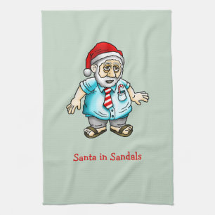 Santa in Sandals Kitchen Towel