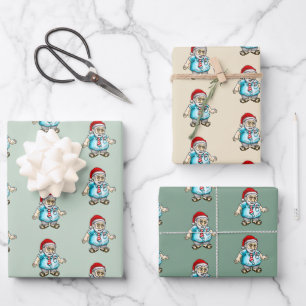 Santa in Sandals Wrapping Paper Sheet