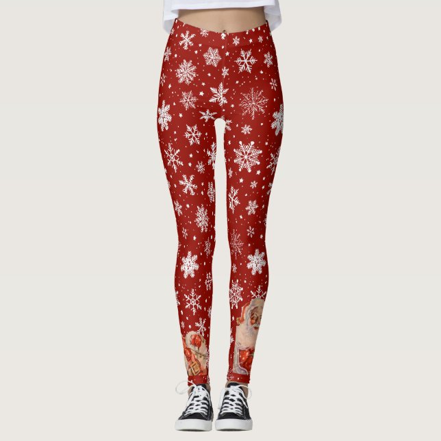Santa in Snow Leggings (Front)
