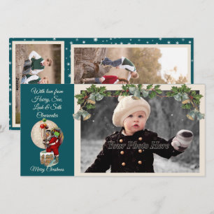 Santa in the Chimney Christmas Photocard Holiday Card