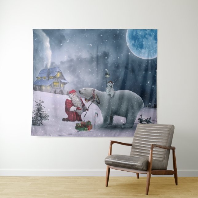 Santa in the North Pole Tapestry (In Situ (Horizontal))