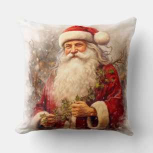 Santa in the Snow Throw Pillow