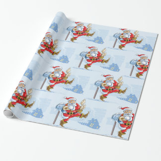 Santa in the Snow Wrapping Paper