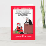 Santa in Trouble at Christmas Holiday Card<br><div class="desc">It looks like Santa won't be home for Christmas this year,  as he and his little helper have been arrested and are appearing before the judge for sentencing. He only works one day a year and it looks like he’s going to jail for doing his job... </div>