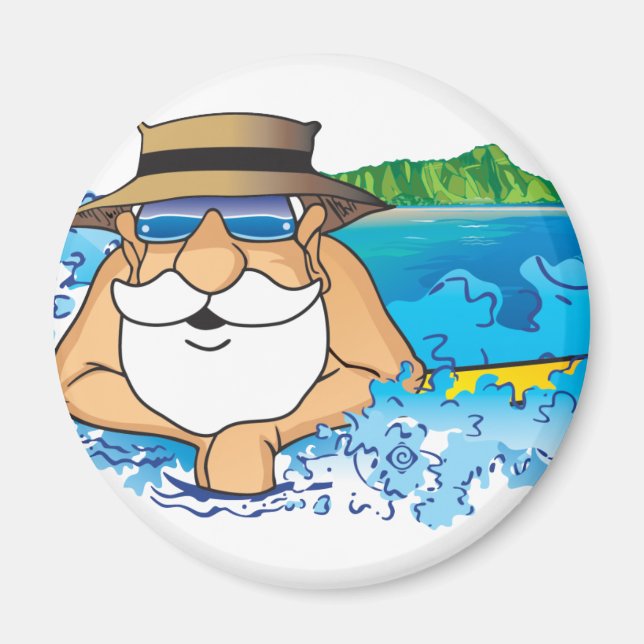 Santa in Waikiki Magnet (Front)