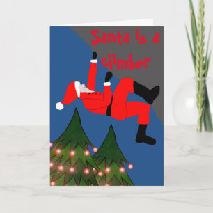 Santa is a climber Christmas card