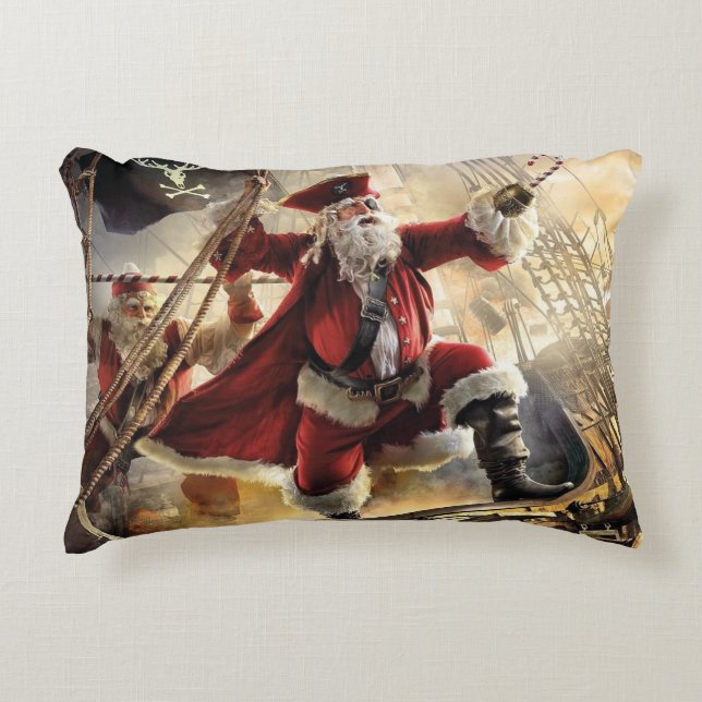 Santa Is A Pirate Accent Pillow (Front)