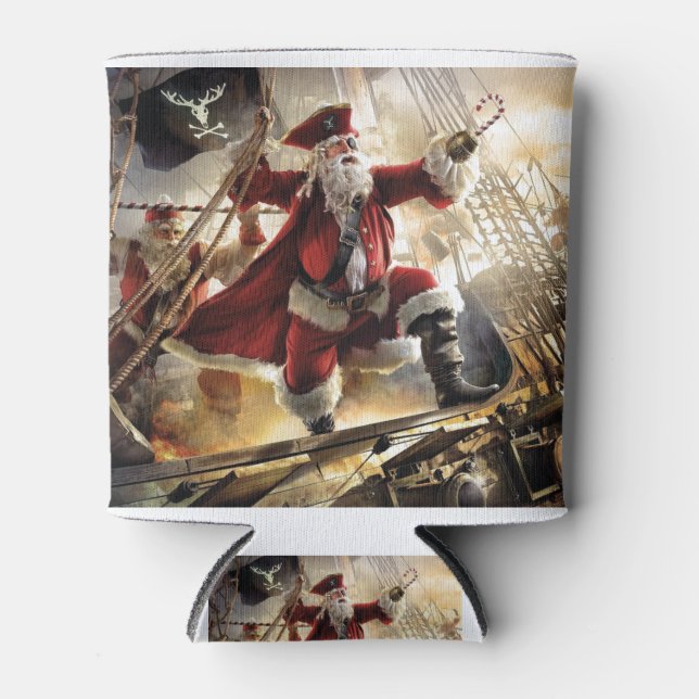 santa is a pirate can cooler (Front)