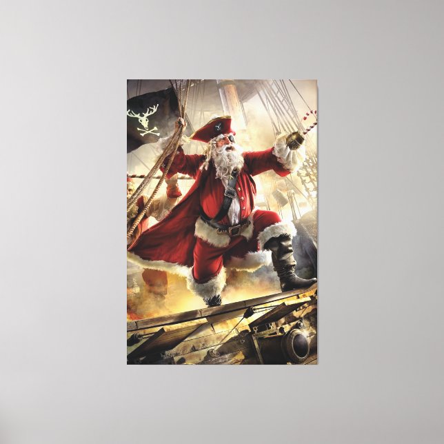 Santa Is A Pirate Canvas Print (Front)