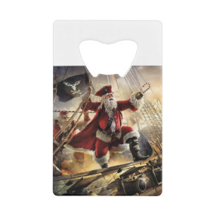 santa is a pirate credit card bottle opener