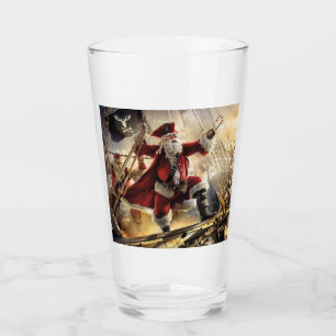 Santa Is A Pirate Glass