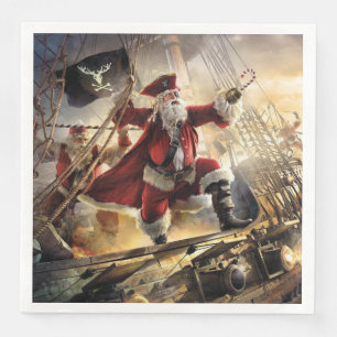 Santa Is A Pirate Napkin