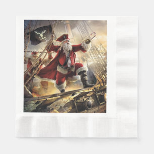 Santa Is A Pirate Napkin