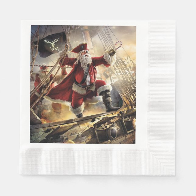 Santa Is A Pirate Napkin (Front)