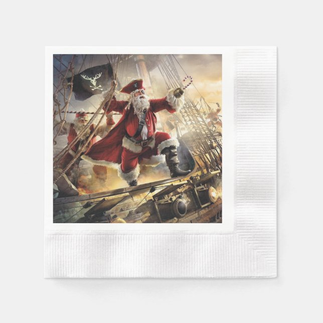 Santa Is A Pirate Napkin (Front)
