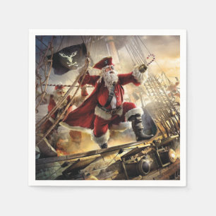 Santa Is A Pirate Napkin