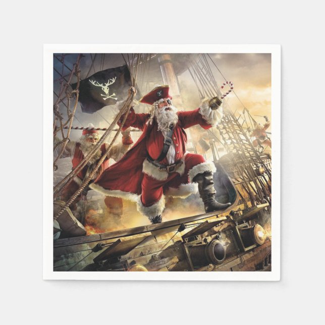 Santa Is A Pirate Napkin (Front)