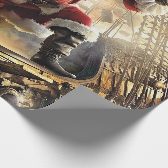 Santa Is A Pirate Wrapping Paper (Corner)