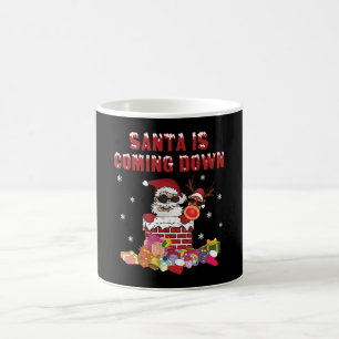 Santa is coming down the Chimney Coffee Mug